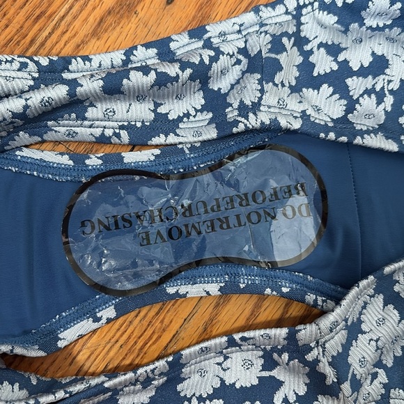 Andie Bikini Set Bonita Top Bikini Bottom Denim Floral size Small NWOT - Picture 4 of 9